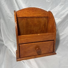 Vintage Wooden Letter Rack / Desk Organiser with Drawer
