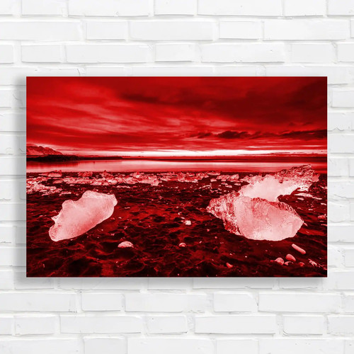 Ice beach winter sunset - ice,
