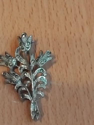 Vintage silver tone marcasite - vintage,