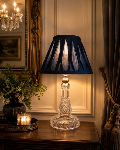 Vintage cut crystal table lamp - vintage,