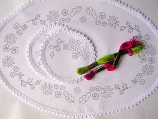 Printed Dressing Table Chewal Set to hand embroider flowers cotton CS0028
