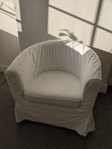 White fabric upholstered - white,