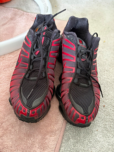 Nike shox black red - nike, lace