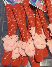 12 PEPPA PIG SNAP BAND STOCKING FILLERS PEPPA PIG BIRTHDAY GIFTS FAVOURS TOYS