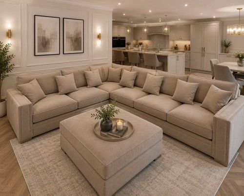 Large brown corner sofa - large,