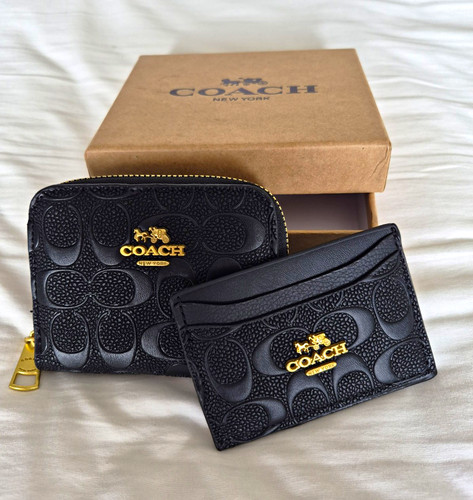 Coach black leather zip - coach,