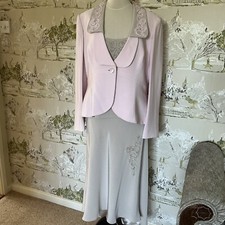 COTERIE Mother of the bride 3 piece Suit 16 Pink & Beige Jacket, Skirt & Top