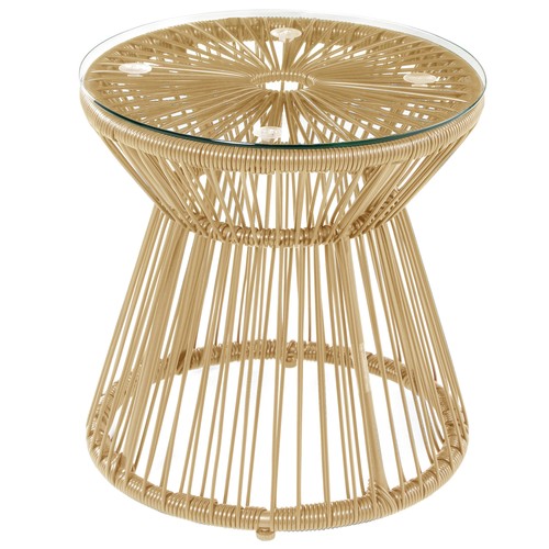 Outsunny rattan end table - rattan,