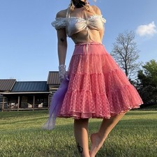 60's Pink Lace Crinoline