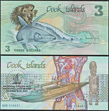 COOK ISLANDS 3 DOLLARS P6 1992