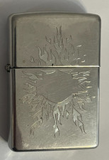 ZIPPO LIGHTER - 2009 HARLEY DAVIDSON FLAMES LOGO OUTLINE HP Chrome