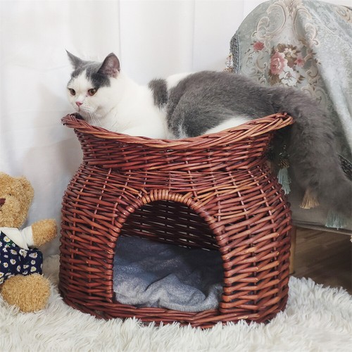 Handwoven raised cat bed dog - handwoven,