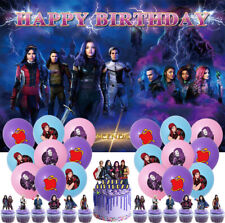Descendants World Party Supplies Birthday Decor Set Balloons Cake Topper Banner