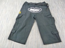 Corteiz Guerillaz Men's Cargo Shorts Small Black Cotton Logo Belted