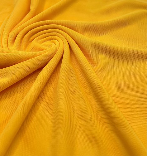 Plain yellow mesh fabric - plain,