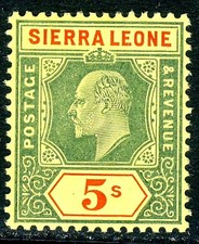 SIERRA LEONE KE VII 1908 5s