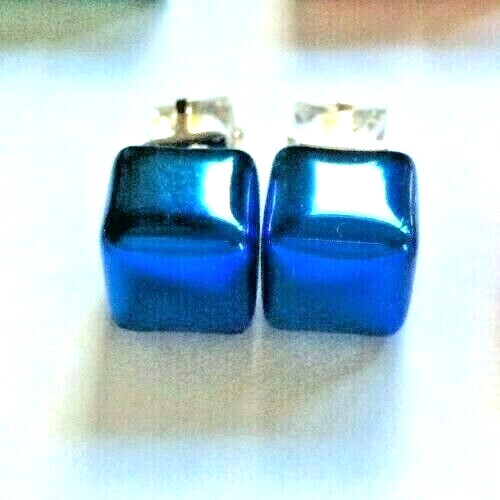 Dark blue coloured cube shaped - dark,