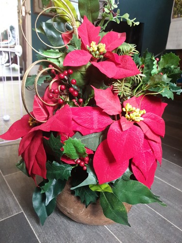 Artificial poinsettia table - poinsettia,