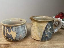 Diana Worthy Crich Studio Pottery Stoneware Jug and Bowl 20th Century Abstract