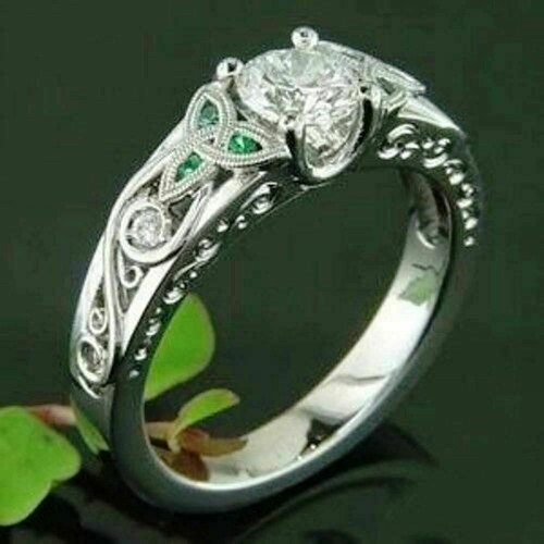 3ct 14k white gold over - 1.3ct,