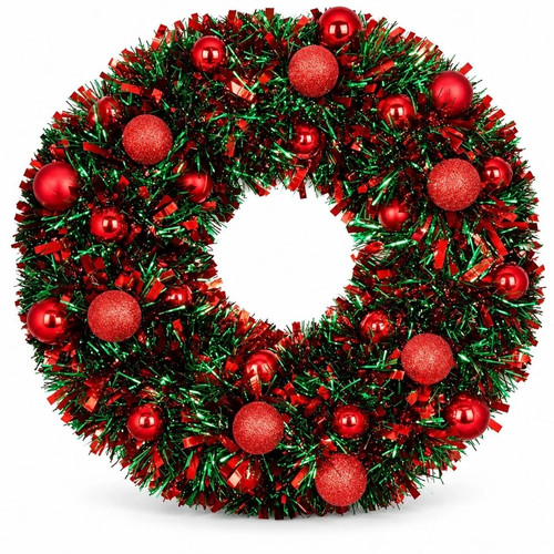 50cm silver christmas wreath - christmas,