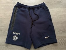 Chelsea FC Nike Tech Fleece / BingX Player Issue Mens Blue Shorts - Size Medium