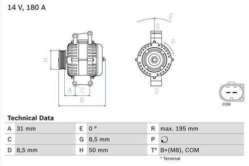 Bosch alternator for mercedes - bosch,