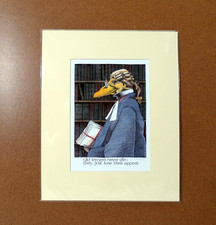 Funny print Simon Drew Old Lawyers Never Die legal gift signed duck wall decor