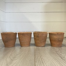 4 Vintage Hand Thrown Terracotta Pots 9.5cm X 9.5cm X 9cm By8