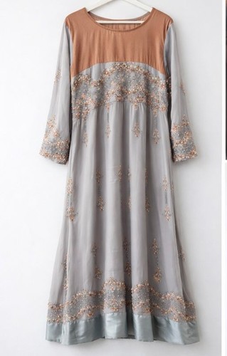 Asian embroidered maxi dress - embroidered,