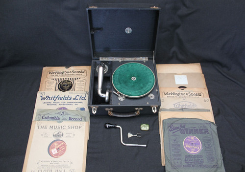 Vintage portable gramophone - vintage,