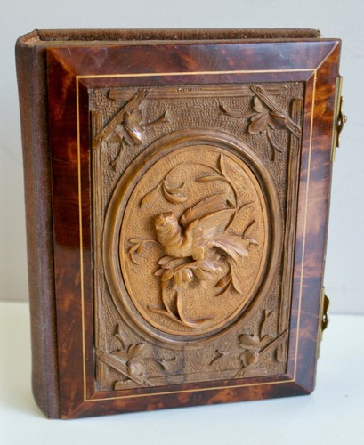 Antique cdv album - album,, carved