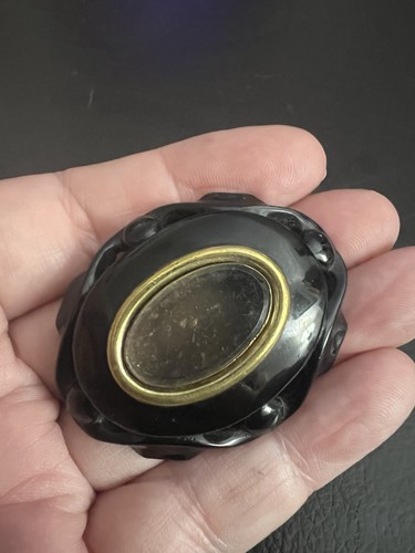 Antique whitby jet locket - antique,