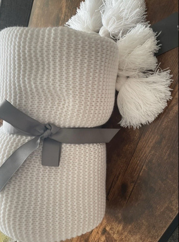 Home white knitted sofa - &,