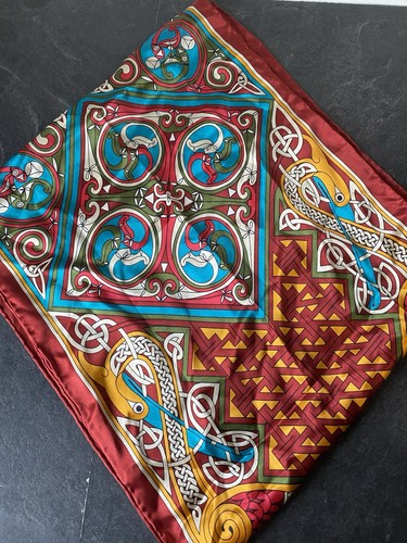 100 silk celtic print scarf - silk,