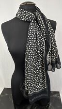 Lovely Viyella Silky Fabric Black and Ivory Colour  Scarf Designer 18"x 57"