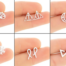 Deathly hallows silver stud