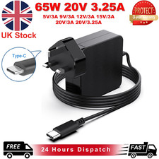 Laptop 65W Type-C Charger Lenovo HP Dell Asus Samsung UK Plug Wholesale Joblots