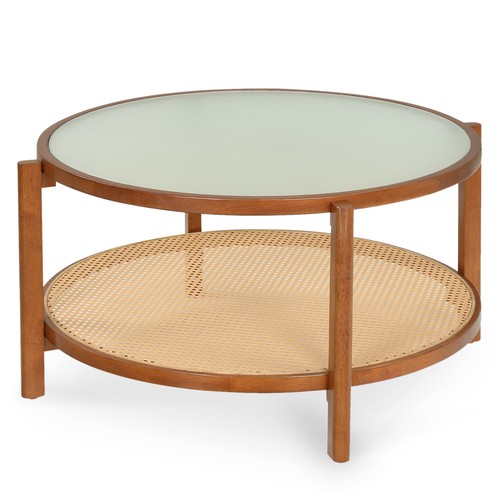 Rattan round coffee table - rattan,