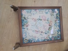 Vintage Fire Screen Hand Stitched Framed