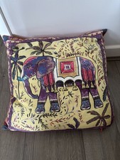 Marks & Spencer Multicoloured Flax + Viscose Elephant Cushion & Cover 45x45cm 