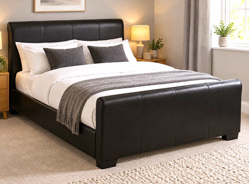 Double black faux leather - double,