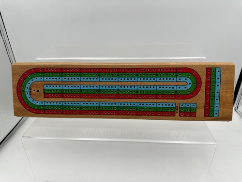 Vintage wooden cribbage board - cribbage,