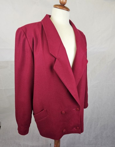 Vintage 80s raspberry red wool