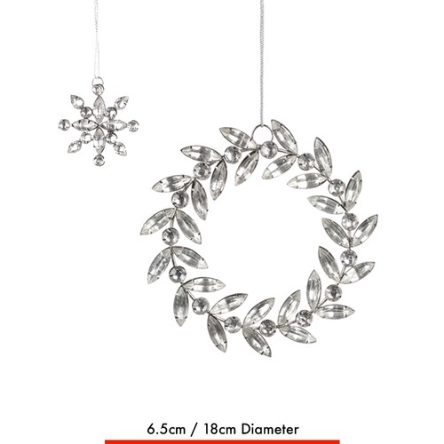 Glass snowflake pendant - glass, &