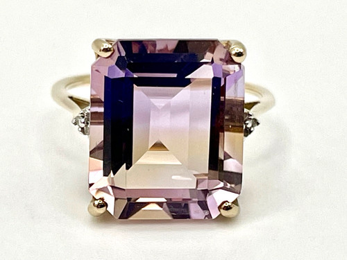 9ct yellow gold large ametrine - 9ct,