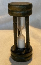 Small Vintage Wooden Egg Timer With White Sand