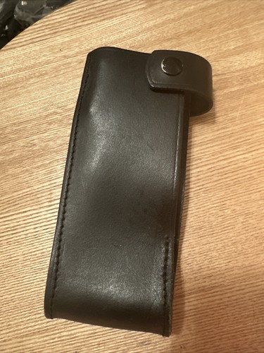 Police black leather pouch - ex,