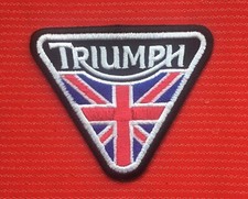 Triumph motorcycles British flag Union Jack Bonneville bike badge iron on patch