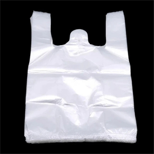 100 white plastic shopping - ,